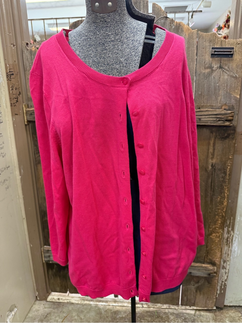 Source Unknown Hot Pink Button-Front Cardigan